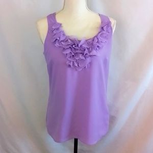 WHITE HOUSE BLACK MARKET Lilac Petal Neck Sleeveless  Top 6